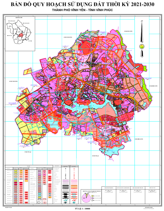Bản đồ quy hoạch sử dụng đất Thành phố Vĩnh Yên đến năm 2030