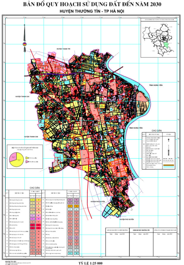 Bản đồ quy hoạch sử dụng đất Huyện Thường Tín đến năm 2030
