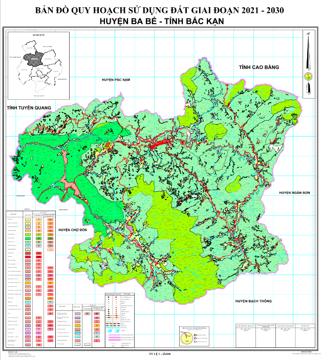 Bản đồ quy hoạch sử dụng đất Huyện Ba Bể đến năm 2030
