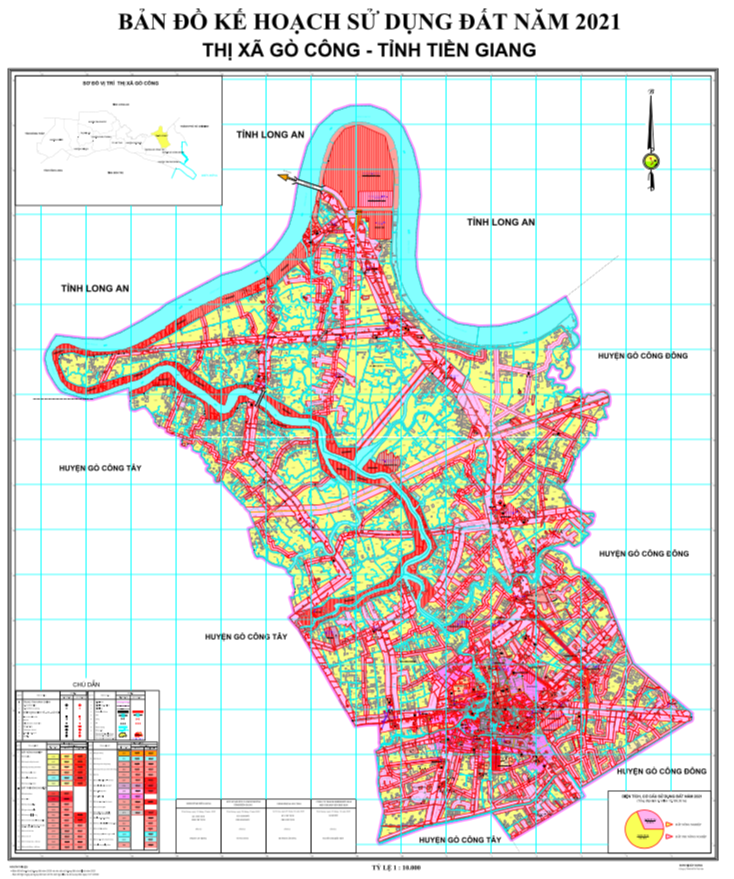 Bản đồ quy hoạch sử dụng đất Thị xã Gò Công đến năm 2021