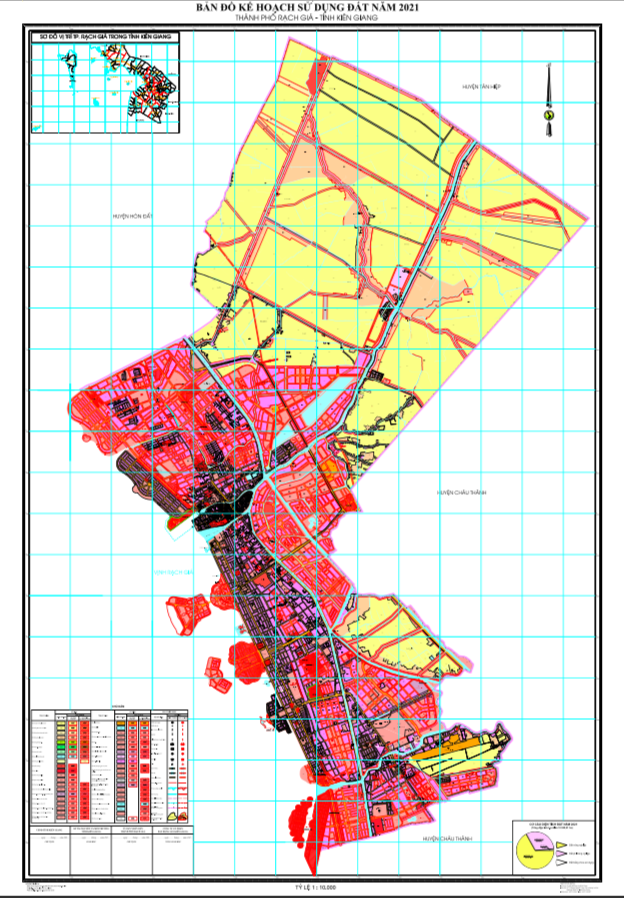 Bản đồ quy hoạch sử dụng đất Thành phố Rạch Giá đến năm 2021