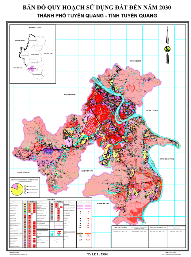 Bản đồ quy hoạch sử dụng đất Thành phố Tuyên Quang đến năm 2030