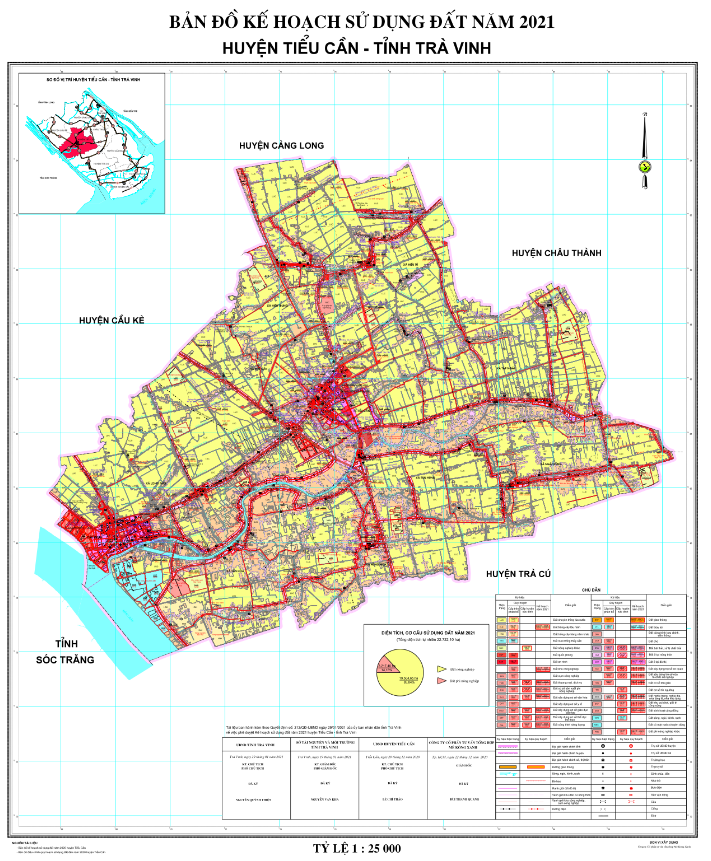 Bản đồ quy hoạch sử dụng đất Huyện Tiểu Cần đến năm 2021