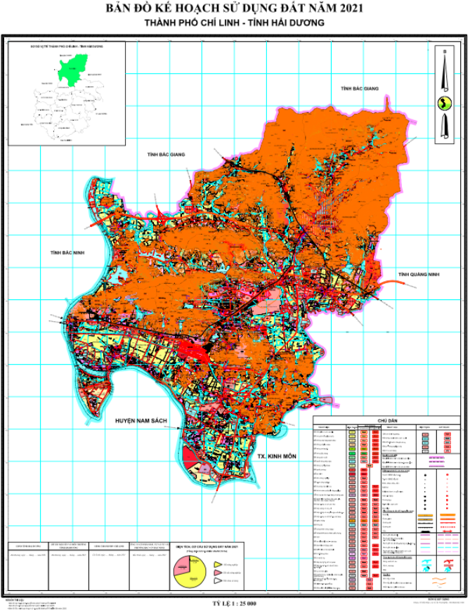 Bản đồ quy hoạch sử dụng đất Thành phố Chí Linh đến năm 2021