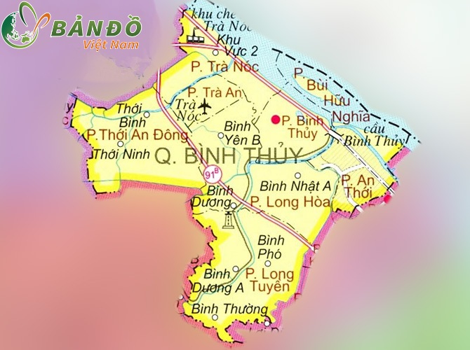 Bản đồ hành chính các phường tại Quận Bình Thủy