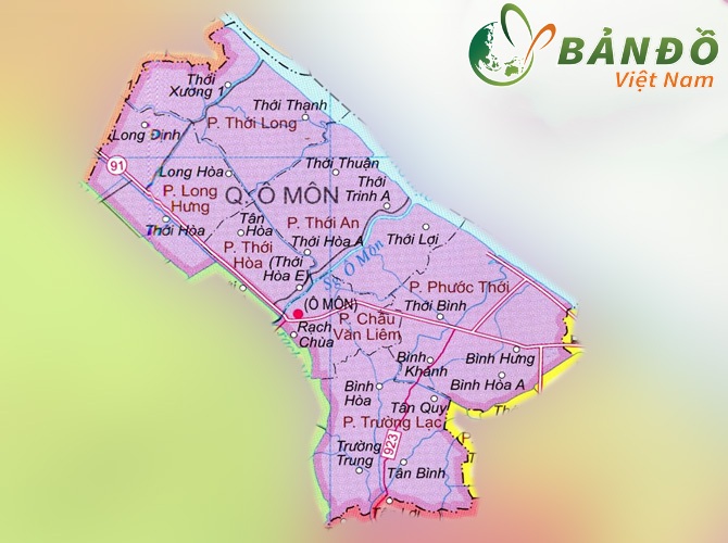 Bản đồ hành chính các phường tại Quận Ô Môn hiện nay