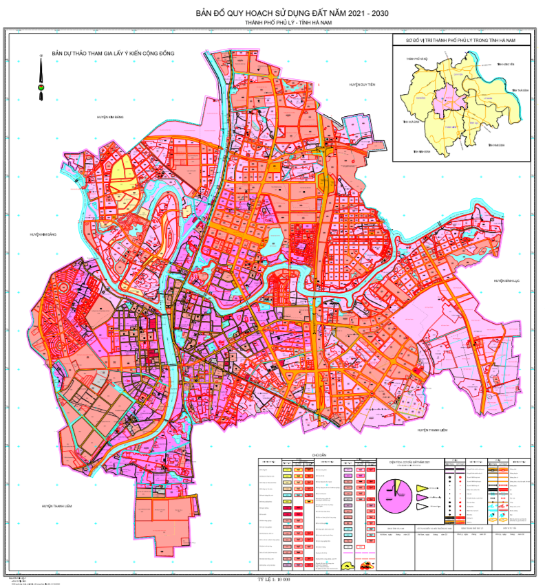 Bản đồ quy hoạch sử dụng đất Thành phố Phủ Lý đến năm 2030