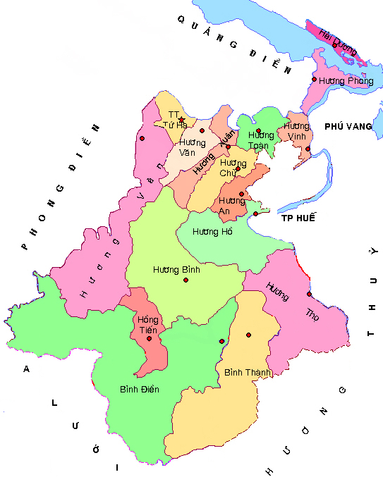 Bản đồ hành chính thị xã Hương Trà