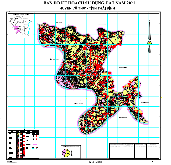 Bản đồ quy hoạch sử dụng đất Huyện Vũ Thư đến năm 2021