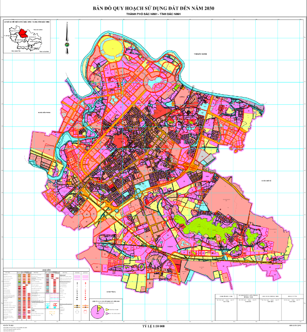 Bản đồ quy hoạch sử dụng đất Thành phố Bắc Ninh đến năm 2030