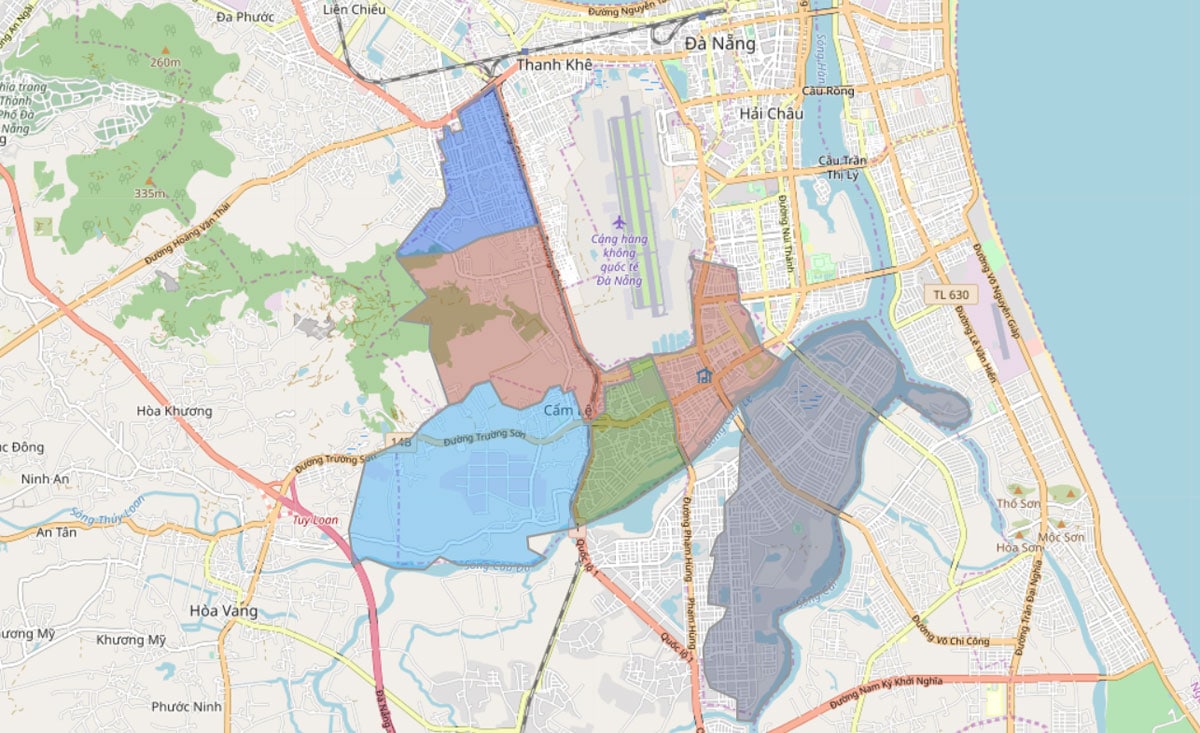 Vị trí các phường tại Quận Cẩm Lệ hiện nay