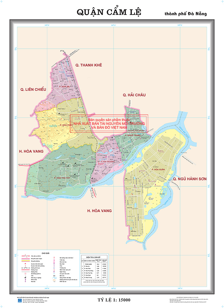 Bản đồ hành chính Quận Cẩm Lệ năm 2022