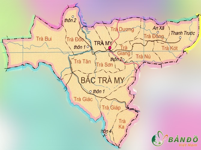 Bản đồ huyện Bắc Trà My