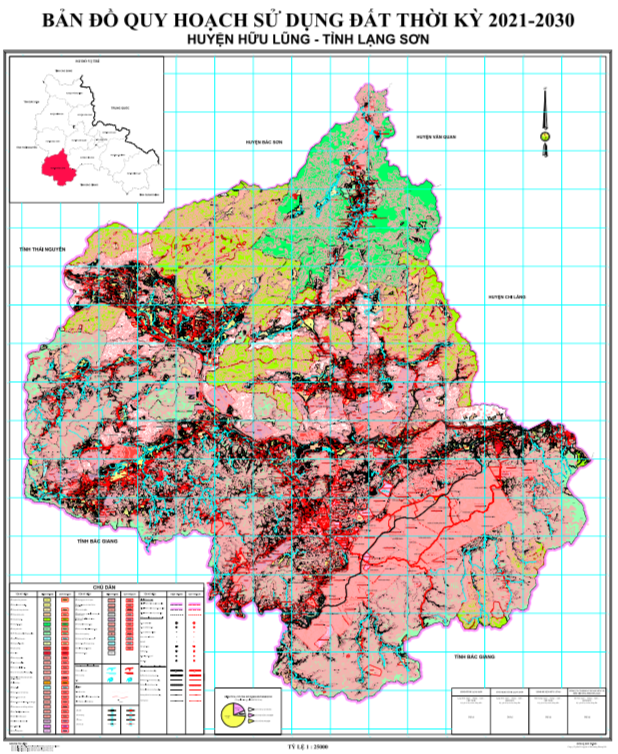 Bản đồ quy hoạch sử dụng đất Huyện Hữu Lũng đến năm 2030