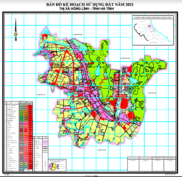 Bản đồ quy hoạch sử dụng đất Thị xã Hồng Lĩnh đến năm 2021
