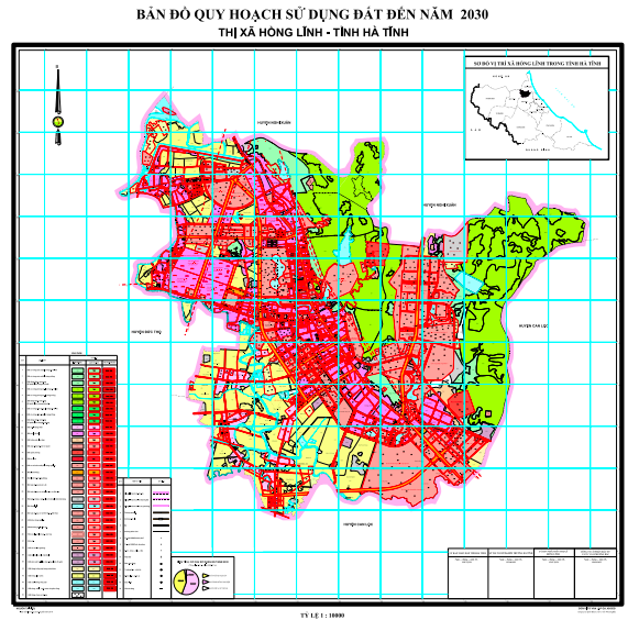 Bản đồ quy hoạch sử dụng đất Thị xã Hồng Lĩnh đến năm 2030