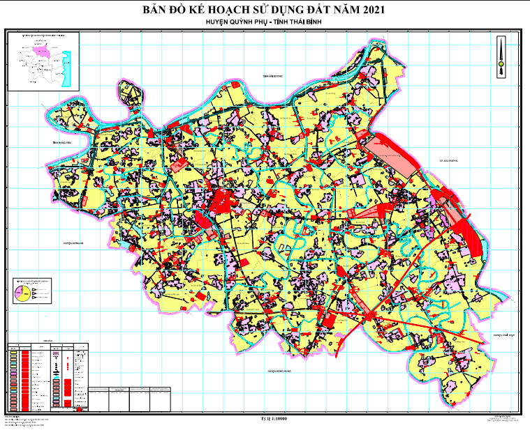 Bản đồ quy hoạch sử dụng đất Huyện Quỳnh Phụ đến năm 2021