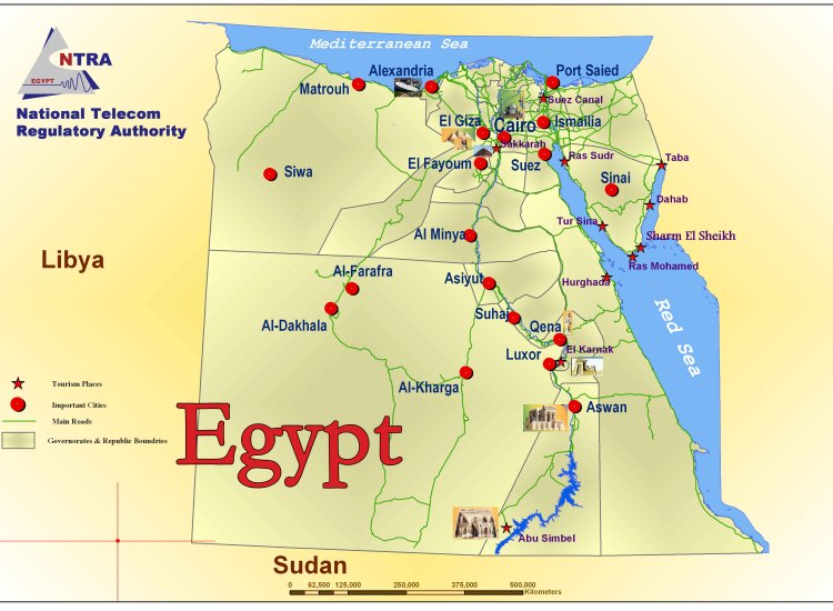 Bản đồ Ai Cập khổ lớn năm 2022
