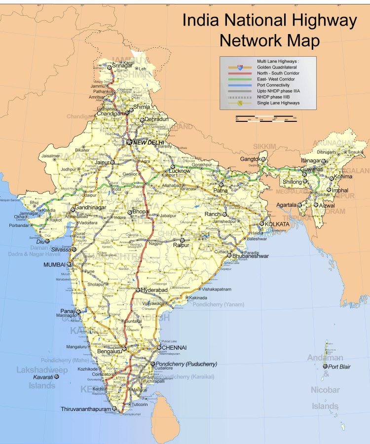 Bản đồ Ấn Độ chi tiết nhất