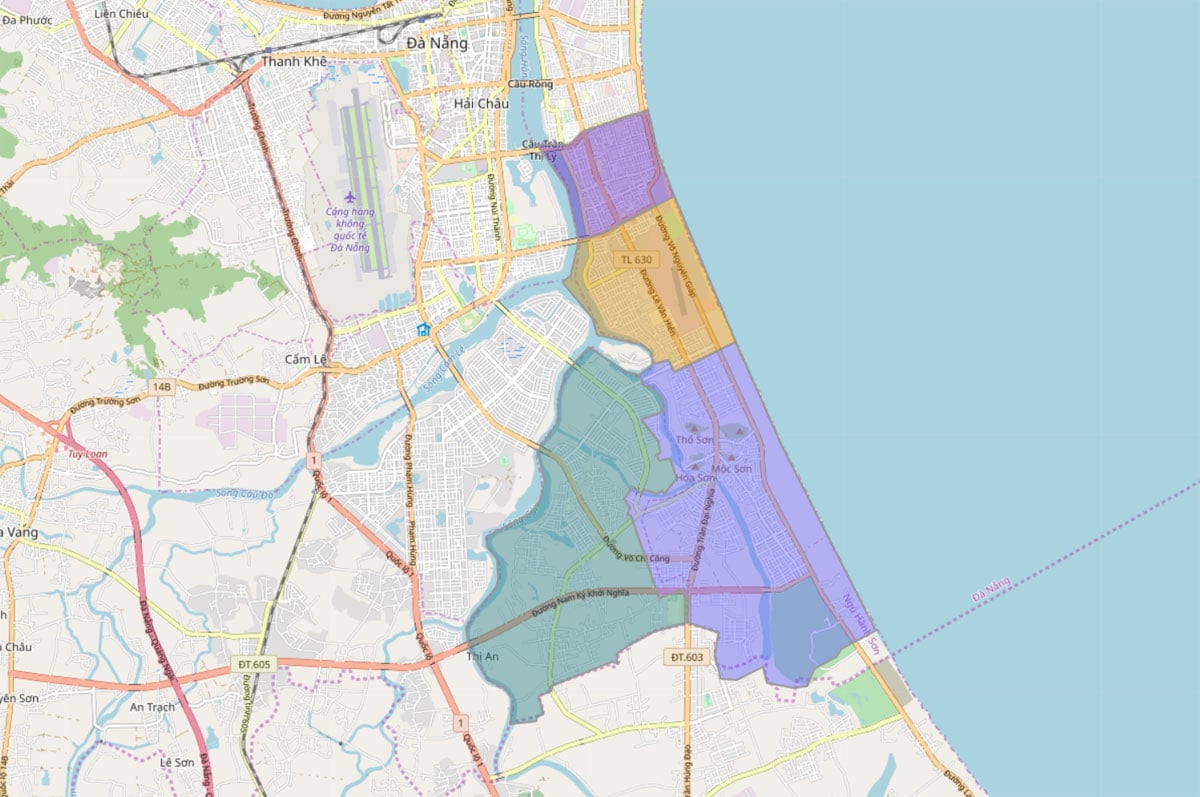 Bản đồ hành chính các phường tại Quận Ngũ Hành Sơn hiện nay