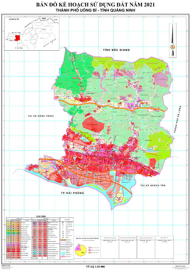 Bản đồ quy hoạch sử dụng đất Thành phố Uông Bí đến năm 2021