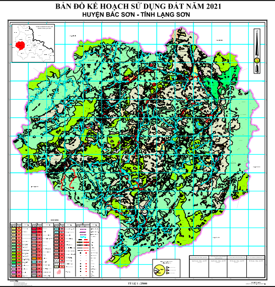 Bản đồ quy hoạch sử dụng đất Huyện Bắc Sơn đến năm 2021