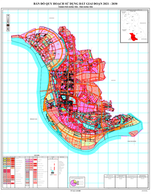 Bản đồ quy hoạch sử dụng đất Thành phố Hưng Yên đến năm 2030
