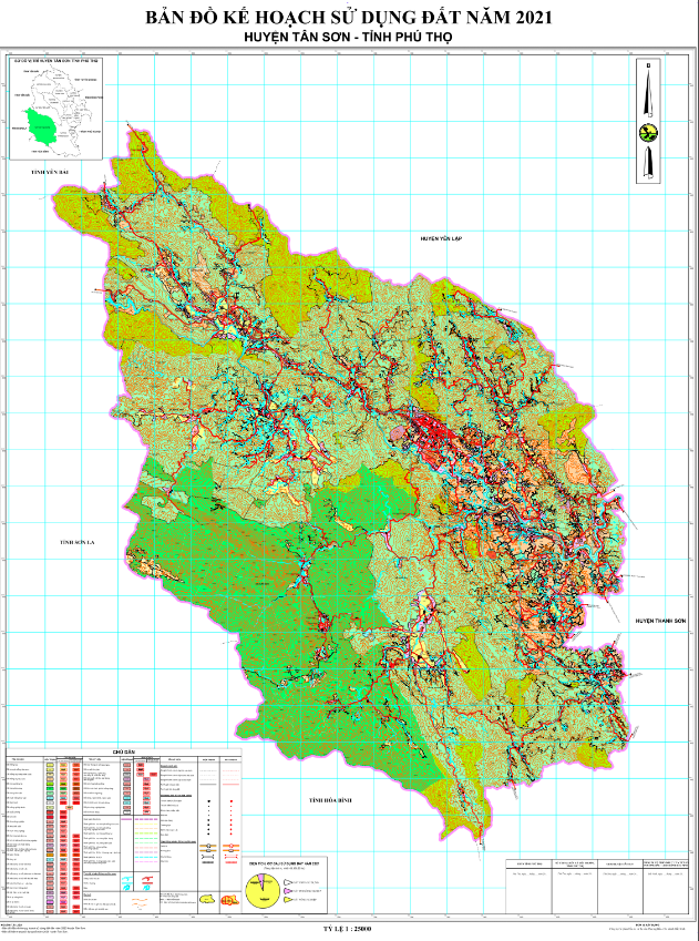Bản đồ quy hoạch sử dụng đất Huyện Tân Sơn đến năm 2021