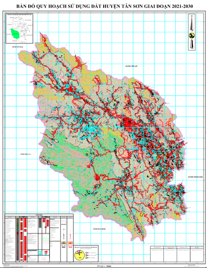 Bản đồ quy hoạch sử dụng đất Huyện Tân Sơn đến năm 2030