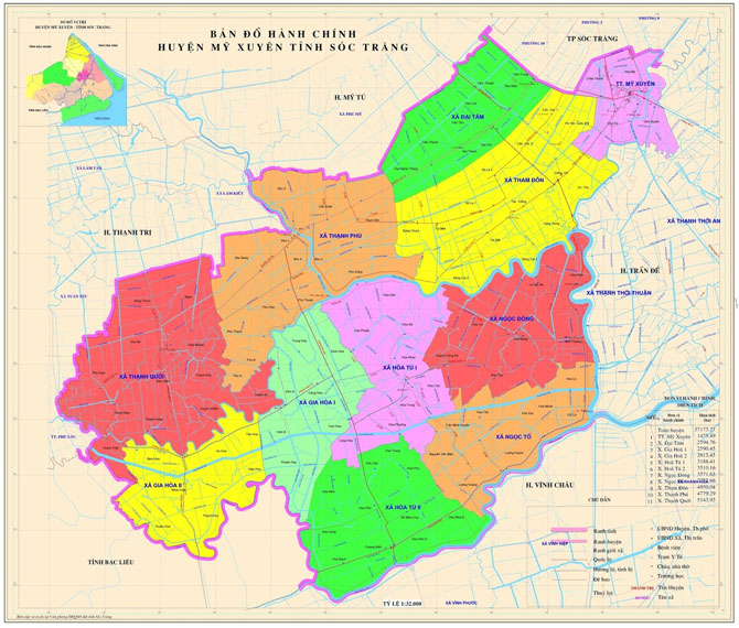 Bản đồ hành chính Huyện Mỹ Xuyên    