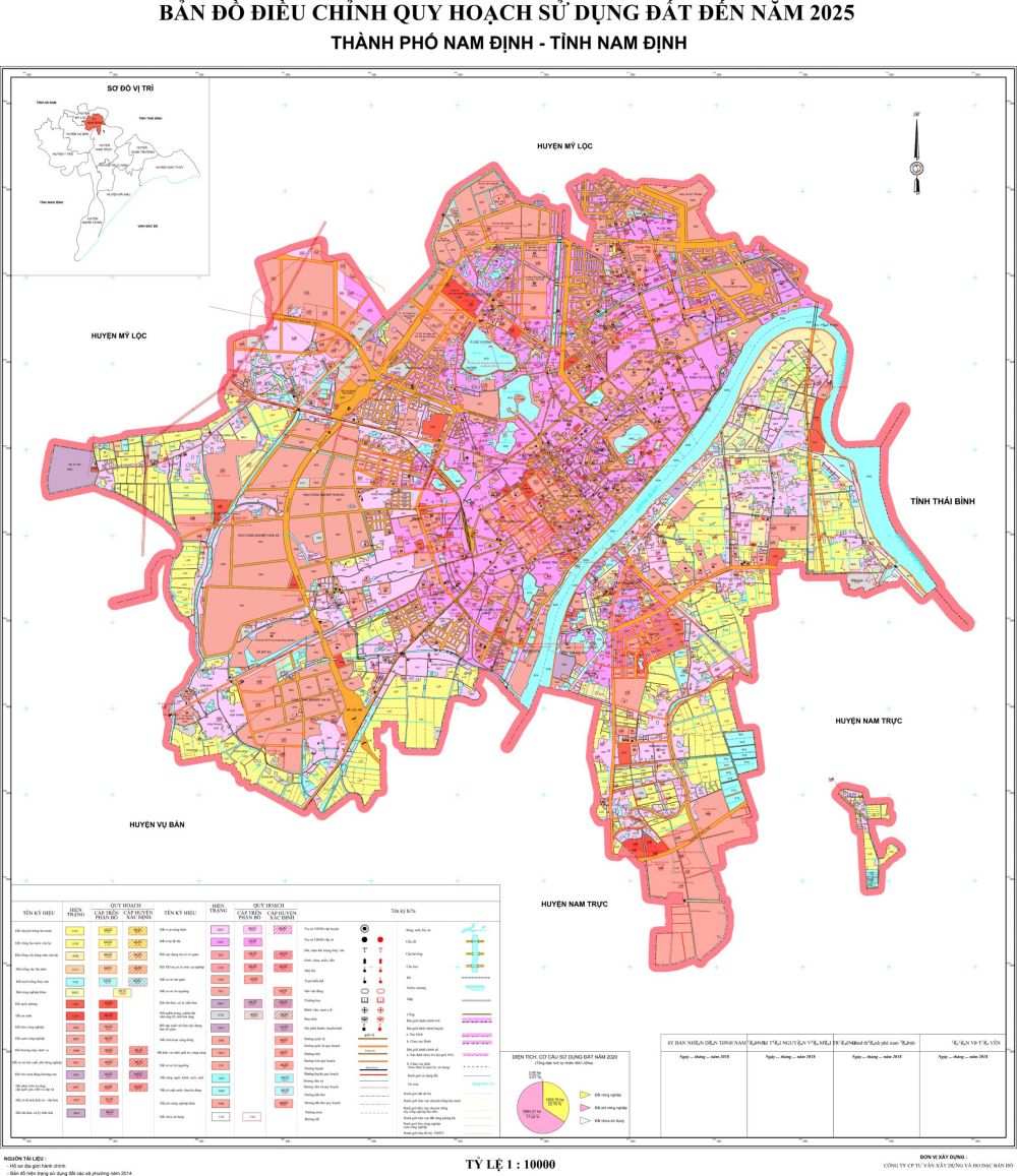 Bản đồ quy hoạch sử dụng đất Thành phố Nam Định đến năm 2025