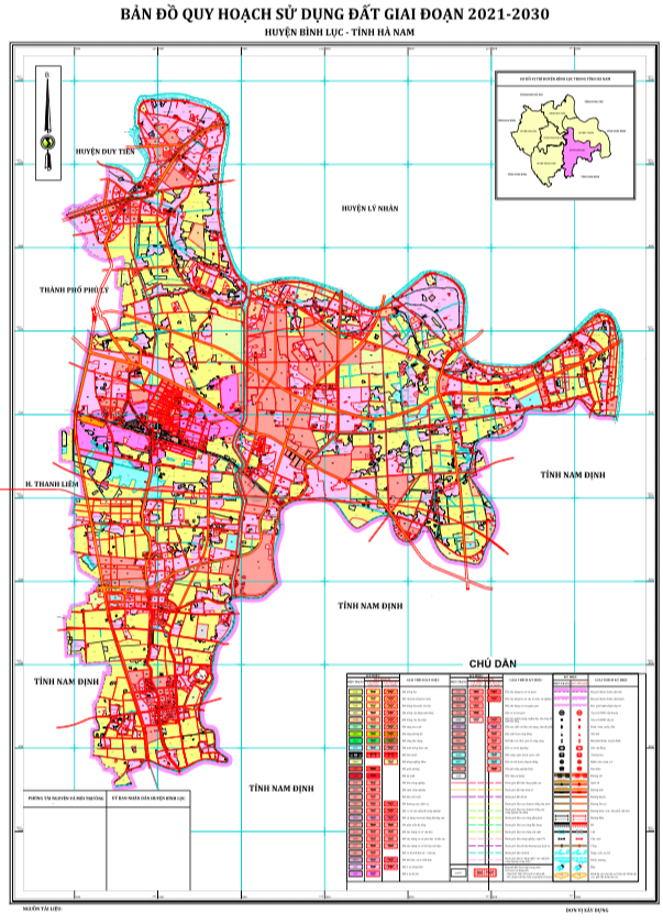 Bản đồ quy hoạch sử dụng đất Huyện Bình Lục đến năm 2030