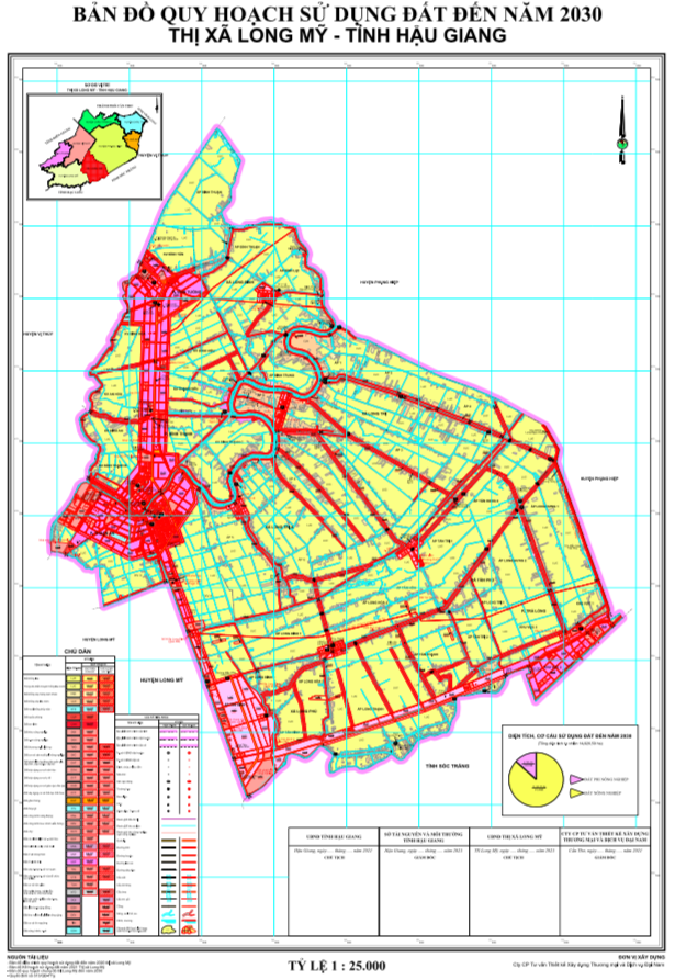 Bản đồ quy hoạch sử dụng đất Thị xã Long Mỹ đến năm 2030