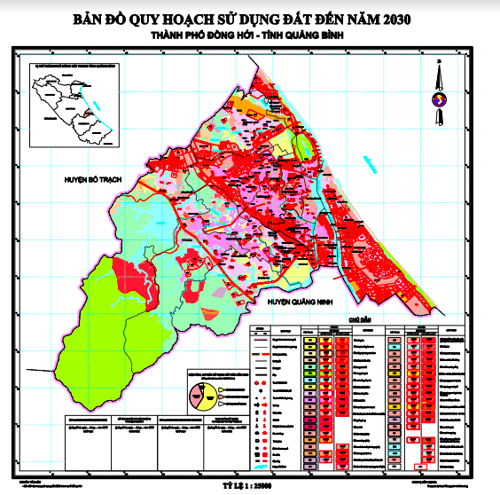 Bản đồ quy hoạch sử dụng đất Thành phố Đồng Hới đến năm 2030