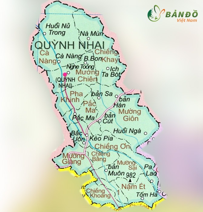 Bản đồ hành chính Huyện Quỳnh Nhai