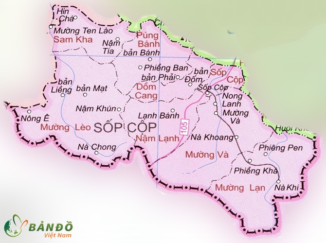 Bản đồ hành chính Huyện Sốp Cộp