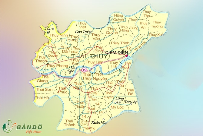 Bản đồ hành chính huyện Thái Thụy