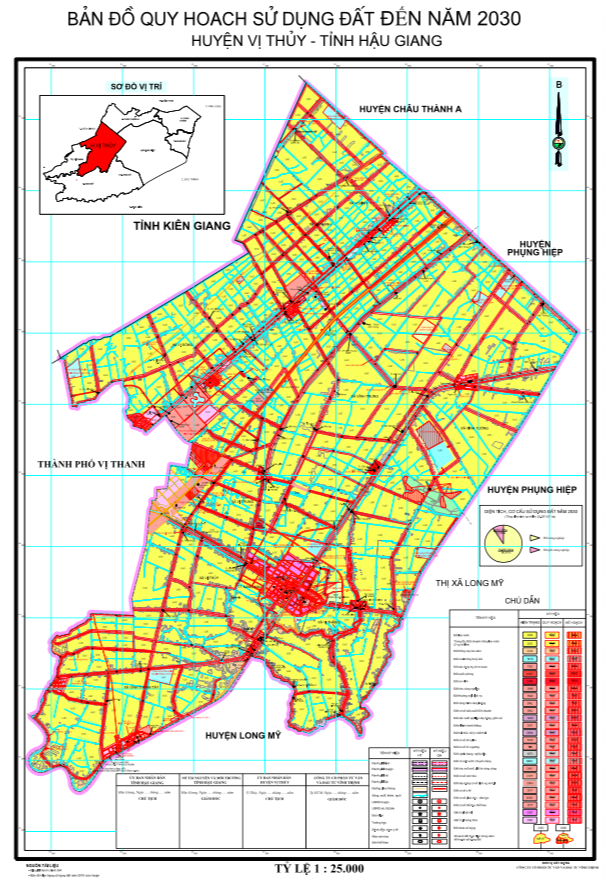 Bản đồ quy hoạch sử dụng đất Huyện Vị Thuỷ đến năm 2030