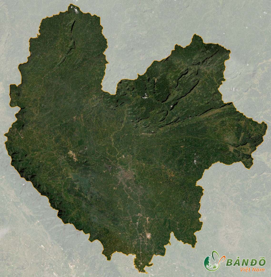 Bản đồ tỉnh Thái Nguyên ở trên vệ tinh