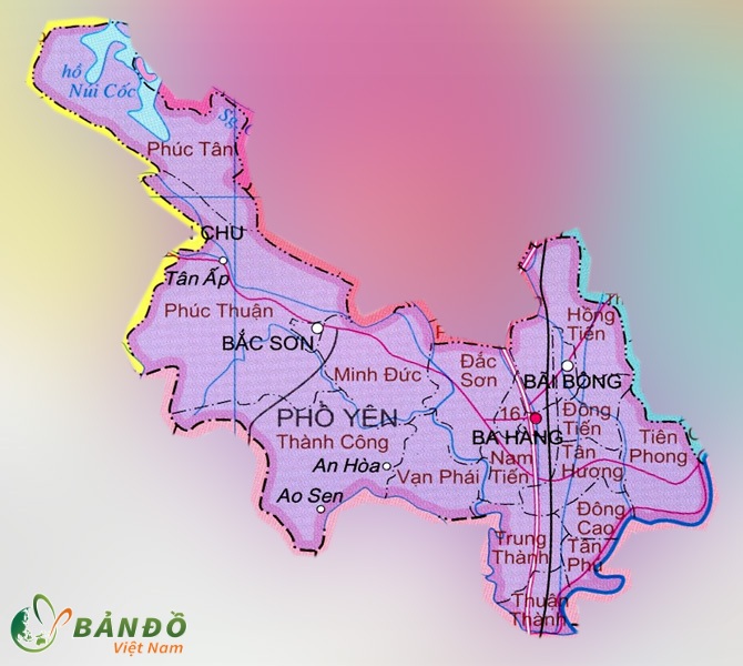 Bản đồ hành chính 04 phường tại Thị xã Phổ Yên