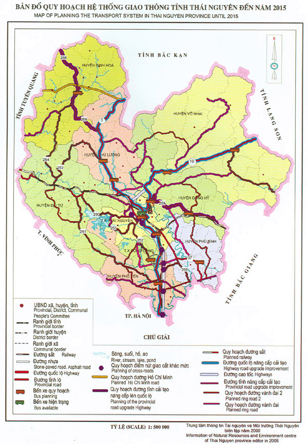 Bản đồ quy hoạch hệ giao thông tỉnh Thái Nguyên đến năm 2025