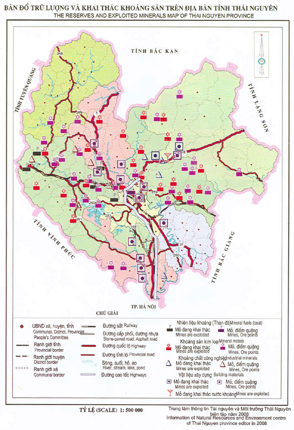 Bản đồ trữ lượng và khai thác khoáng sản trên địa bàn tỉnh Thái Nguyên