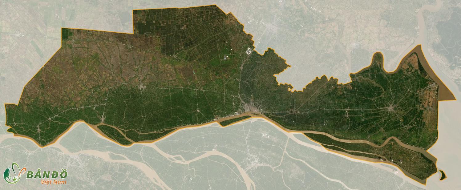 Bản đồ tỉnh Tiền Giang ở vệ tinh