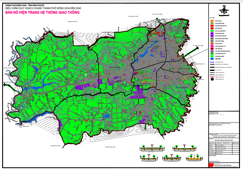 Bản đồ hiện trạng giao thông Thành phố Đồng Xoài 