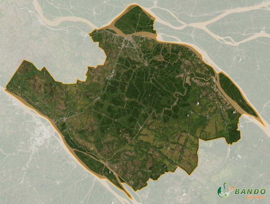 Địa hình của tỉnh Vĩnh Long ở trên vệ tinh