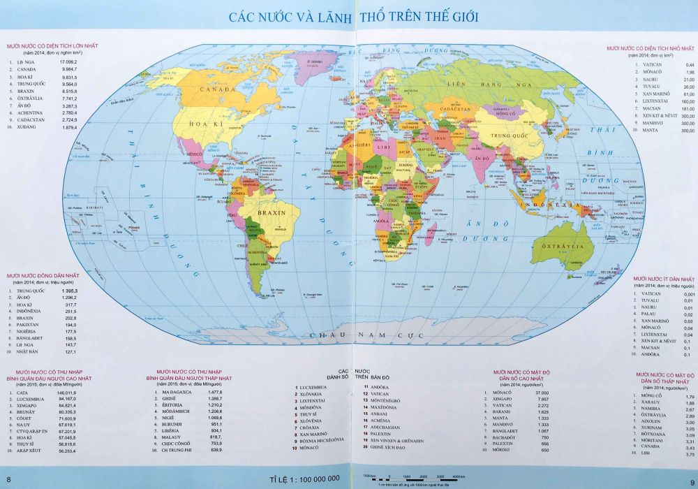 Bản đồ các nước và  ãnh thổ trên thế giới