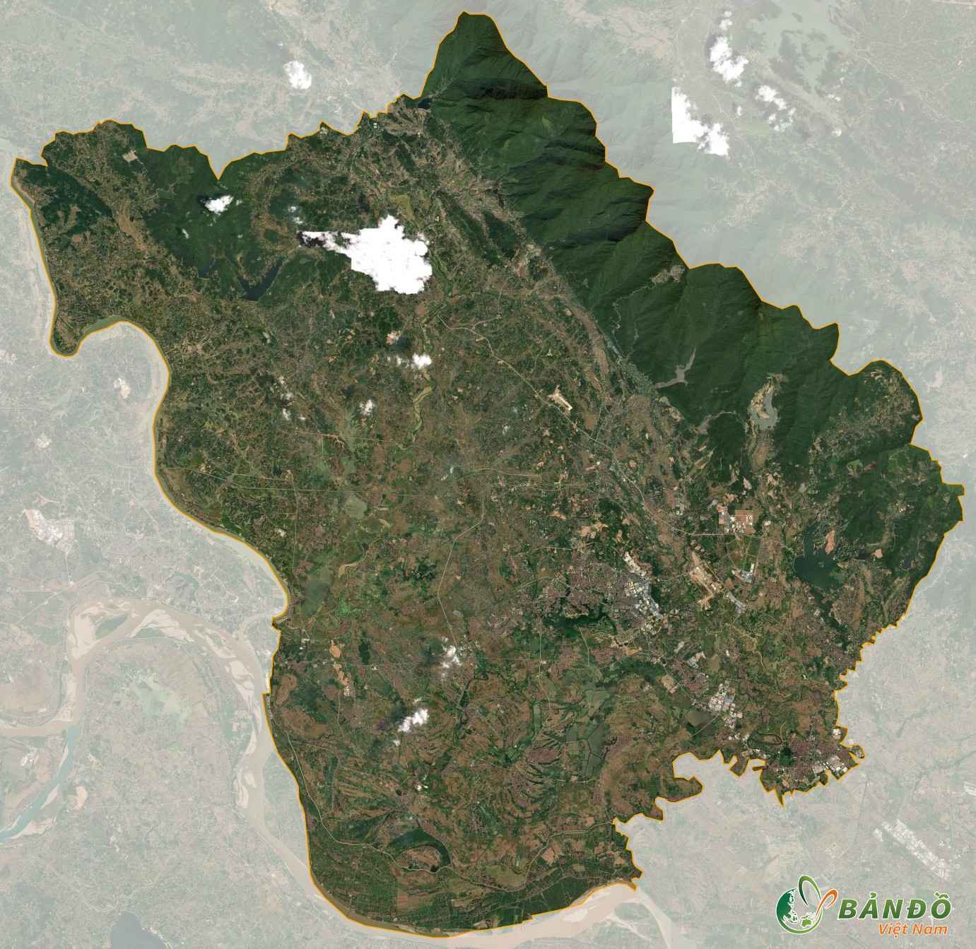 Bản đồ tỉnh Vĩnh Phúc ở trên vệ tinh
