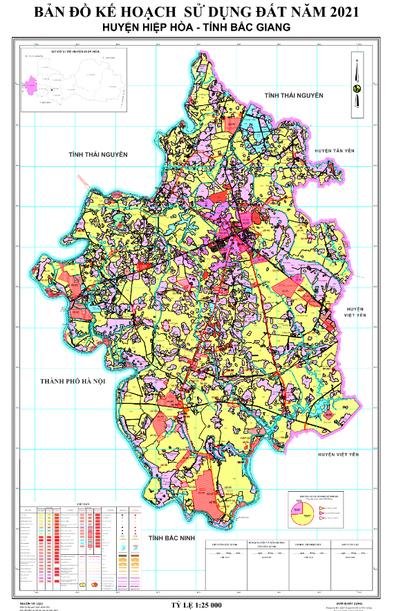 Bản đồ quy hoạch sử dụng đất Huyện Hiệp Hoà đến năm 2021
