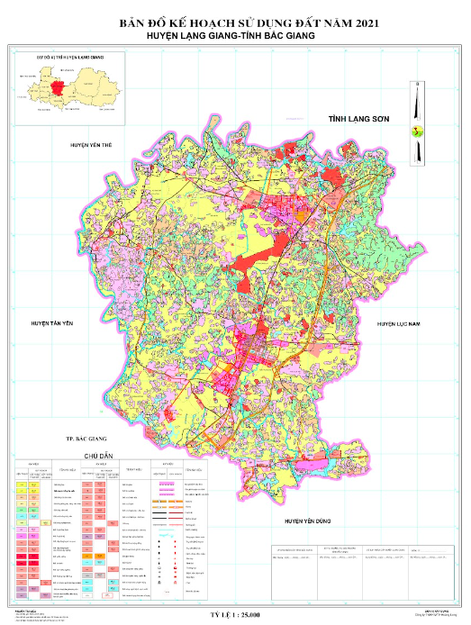 Bản đồ quy hoạch sử dụng đất Huyện Lạng Giang đến năm 2021