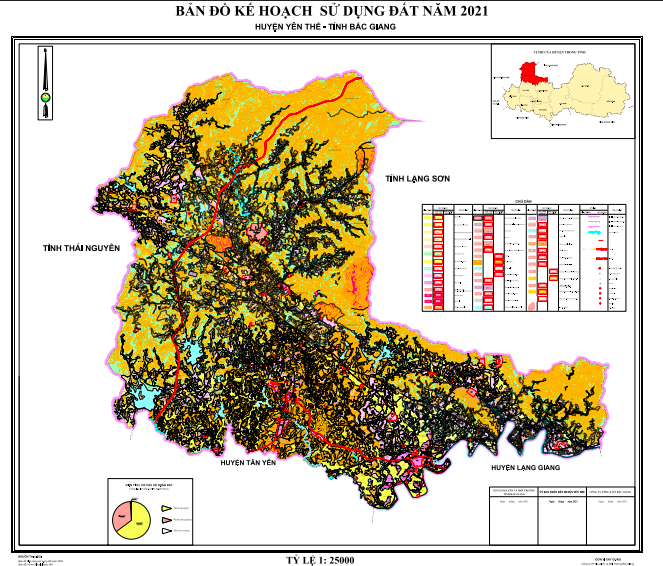Bản đồ quy hoạch sử dụng đất Huyện Yên Thế năm 2021